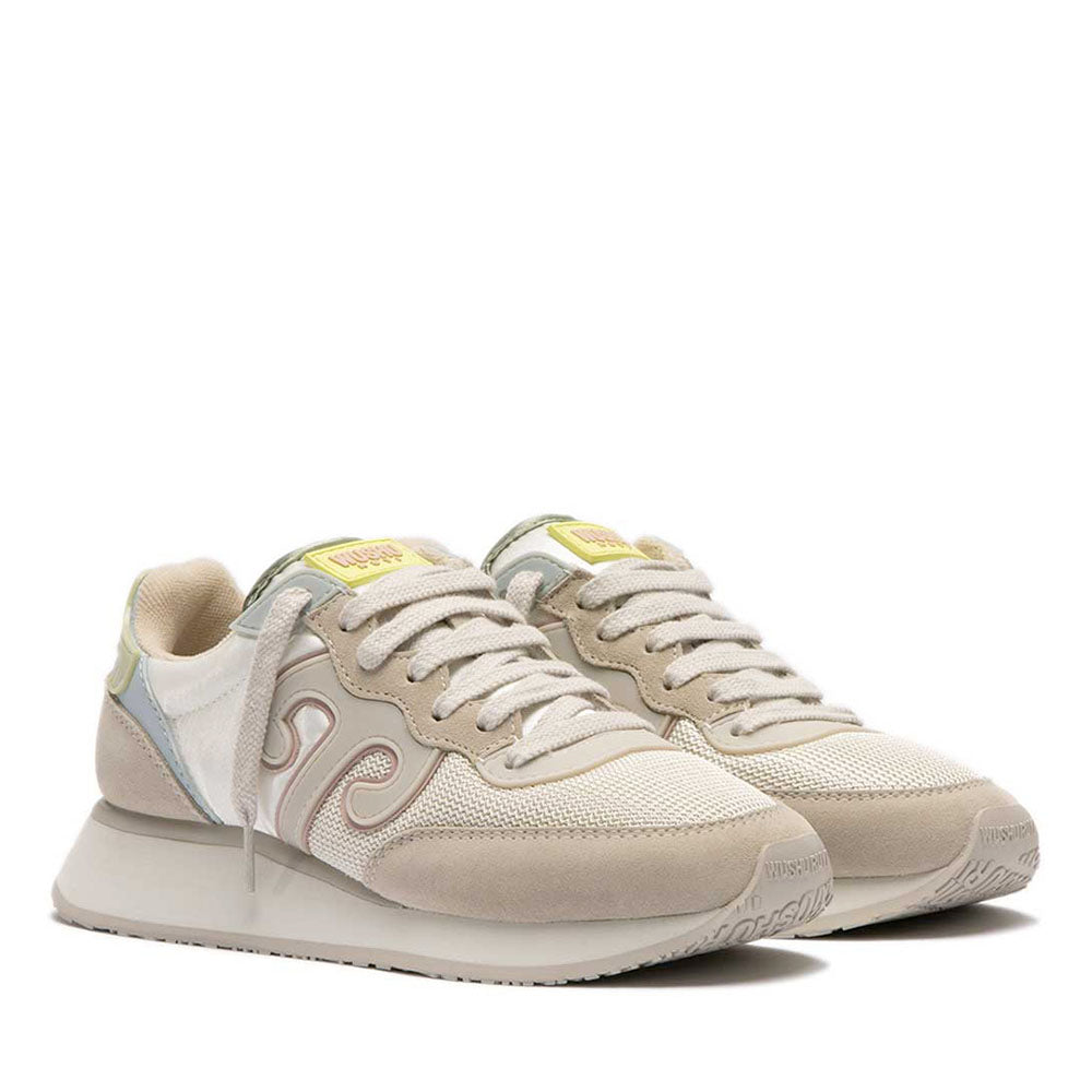 Damen-Sneaker WUSHU RUYI Super Master 31 aus Nylon und Wildleder in Moss und Light Gray White Onyx und Winter Pear