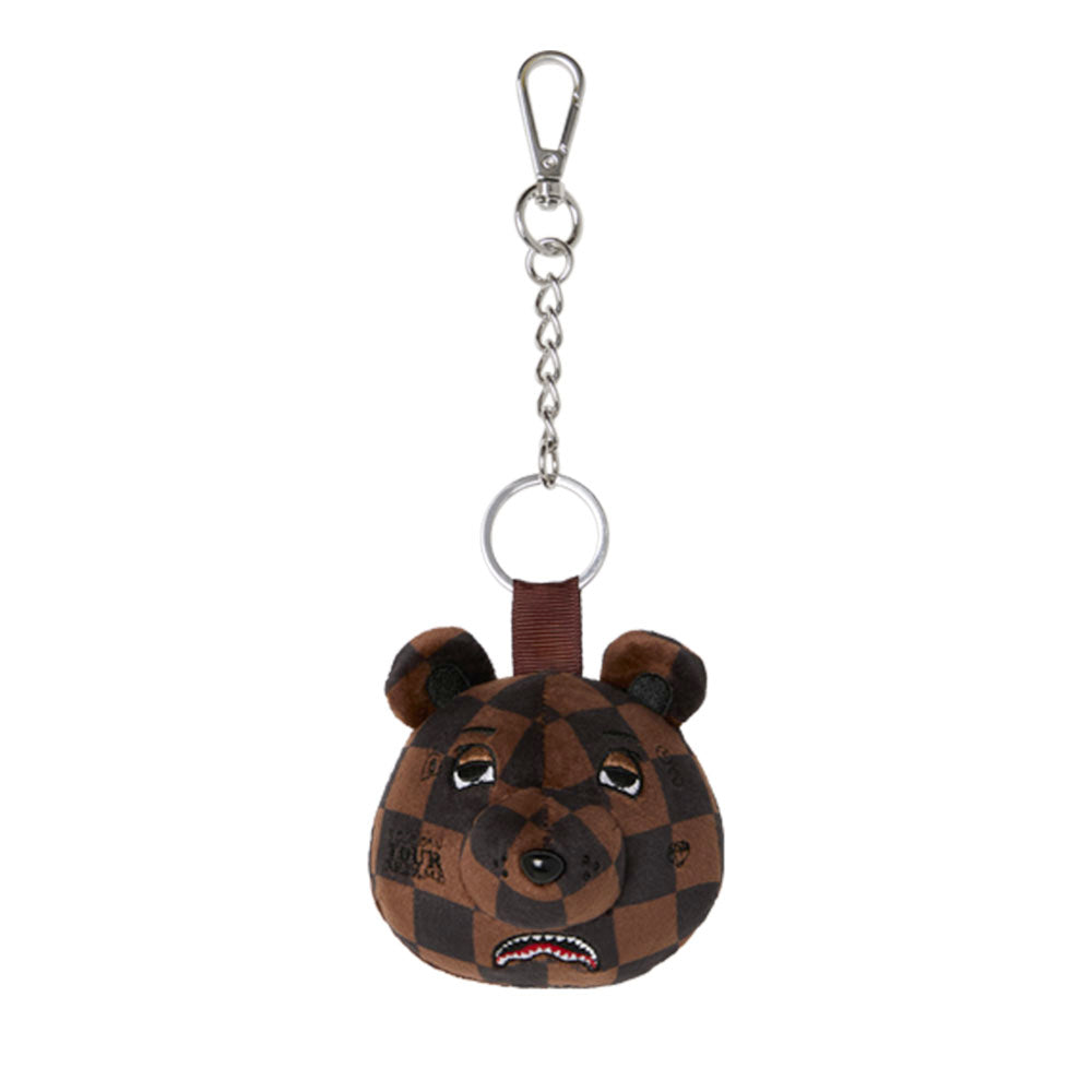 Portachiavi a Forma di Orso SPRAYGROUND stampa Brown Checker Bear Head