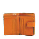 Portafoglio Donna Piccolo Zip Around THE BRIDGE linea Lucrezia in Pelle Arancio Bruciato