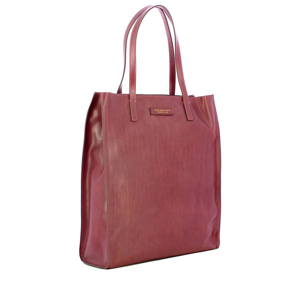 Borsa Donna Shopper Verticale THE BRIDGE linea Mirra in Pelle Viola Orchidea