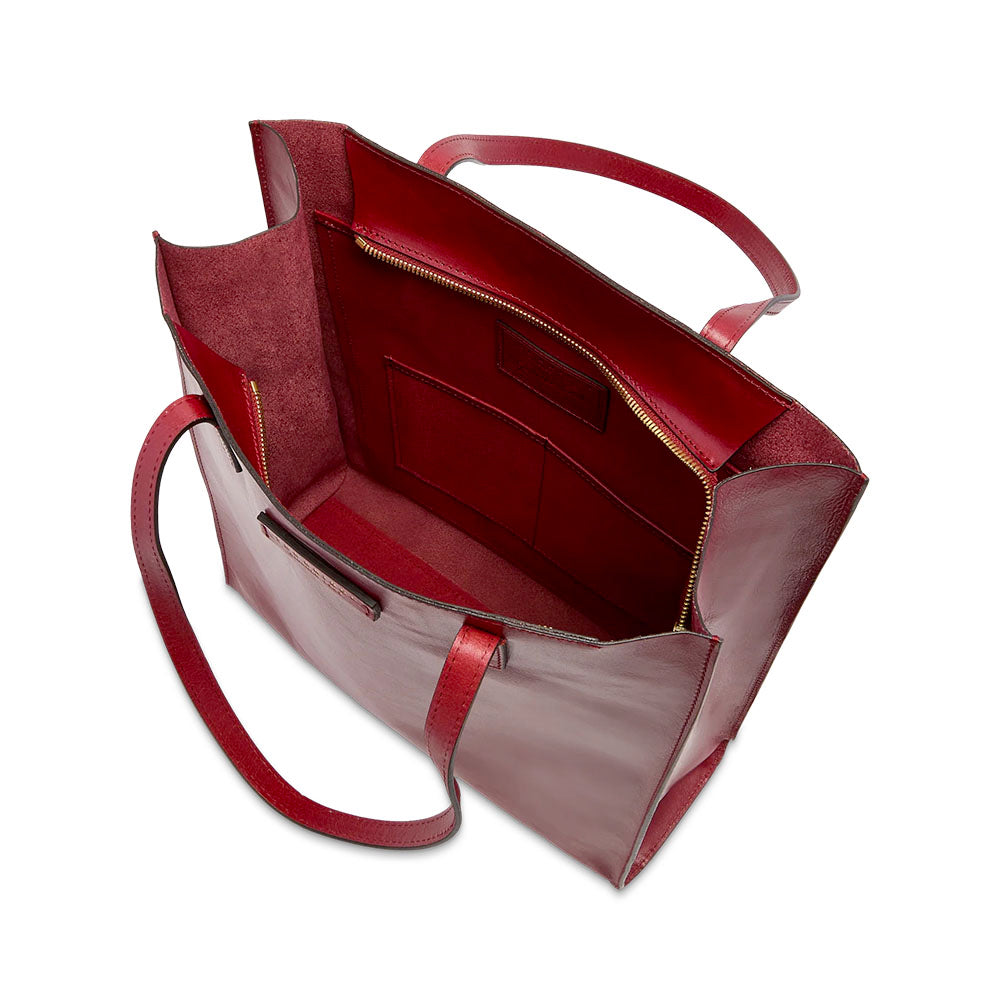 Borsa Donna Shopper Verticale THE BRIDGE linea Mirra in Pelle Rosso Mattone