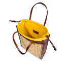 Borsa Donna Shopper Verticale THE BRIDGE linea Mirra Wow in Paglia e Pelle Marrone