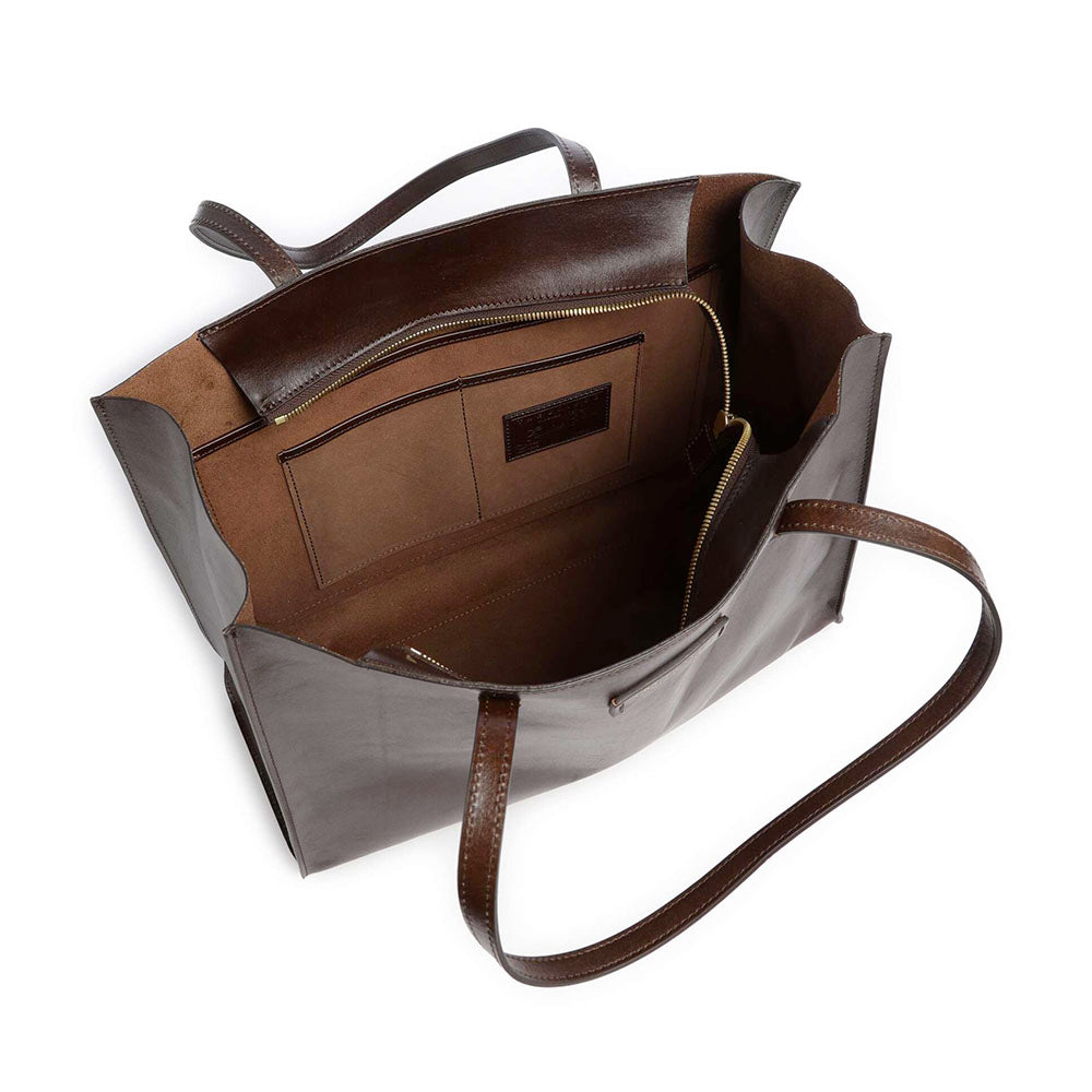 Borsa Donna Shopper THE BRIDGE Linea Mirra in Pelle color Moka