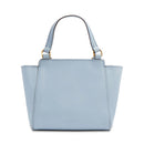 Damen-Henkeltasche THE BRIDGE Modell Lucrezia aus aquablauem Leder