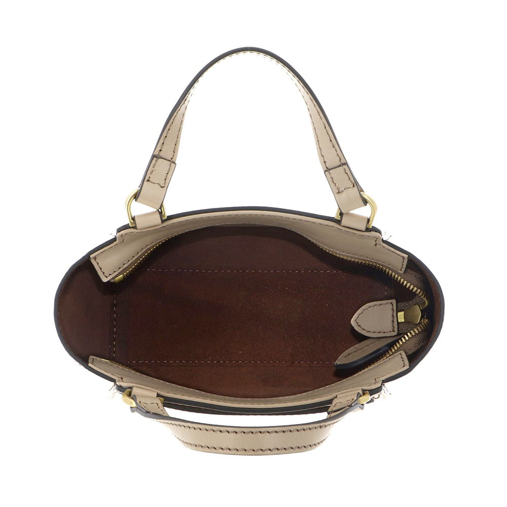Damen-Henkeltasche THE BRIDGE Modell Lucrezia aus Leder in Buttergelb