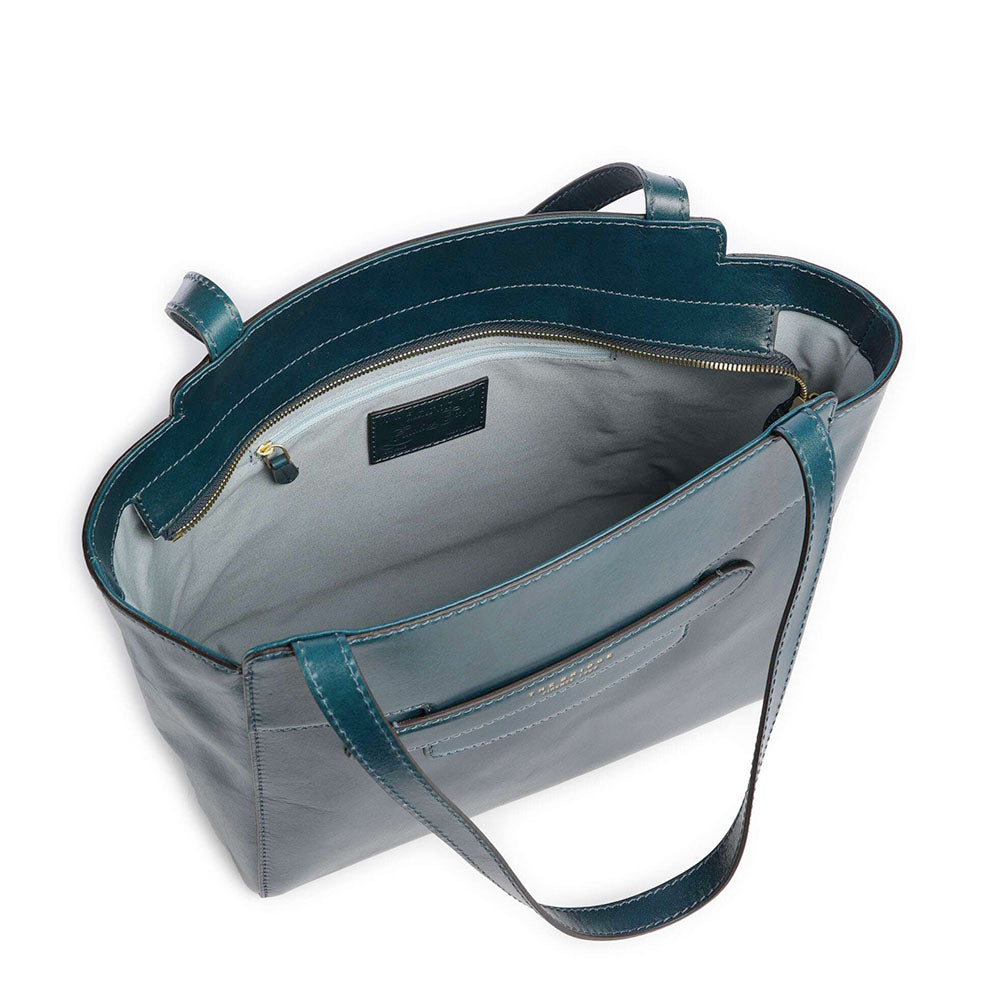 Shopping Bag Donna THE BRIDGE linea Lucrezia in Pelle Blu Pavone