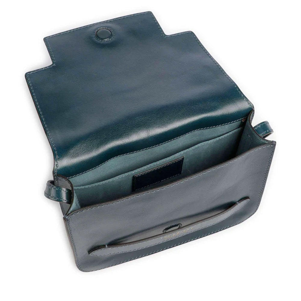 Borsa Donna a Tracolla Grande THE BRIDGE linea Lucrezia in Pelle Blu Pavone