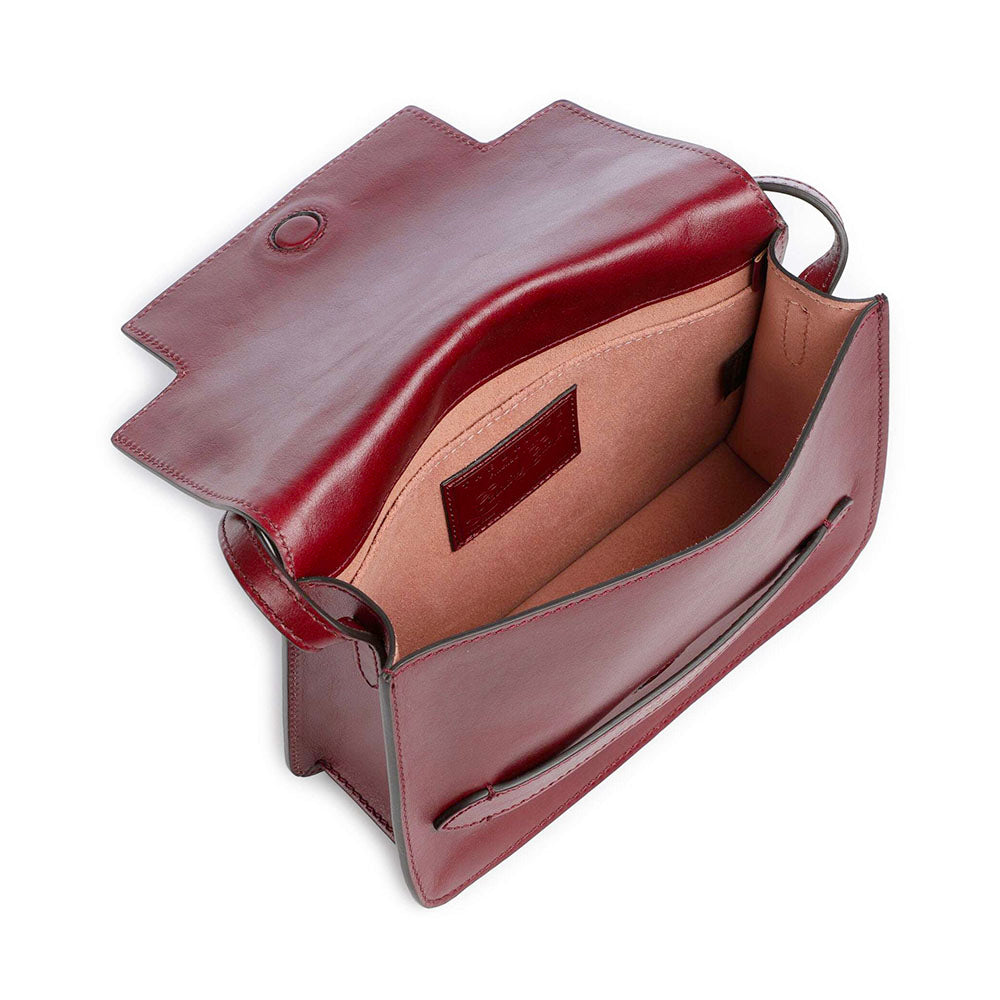 Borsa Donna a Tracolla Grande THE BRIDGE linea Lucrezia in Pelle Rosso Barolo
