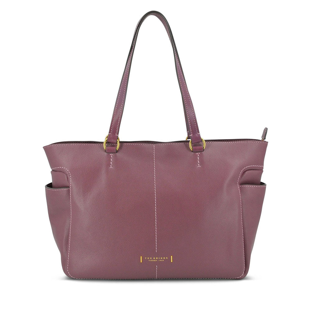 Shopping Bag Donna THE BRIDGE linea Letizia in Pelle Viola Orchidea