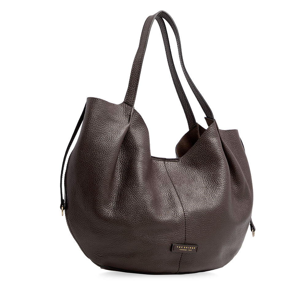 Maxi Shopping Bag Donna THE BRIDGE linea Marisa in Pelle color Moka