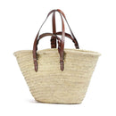 Borsa da Mare THE BRIDGE linea Clara in Rafia Naturale e Pelle Marrone