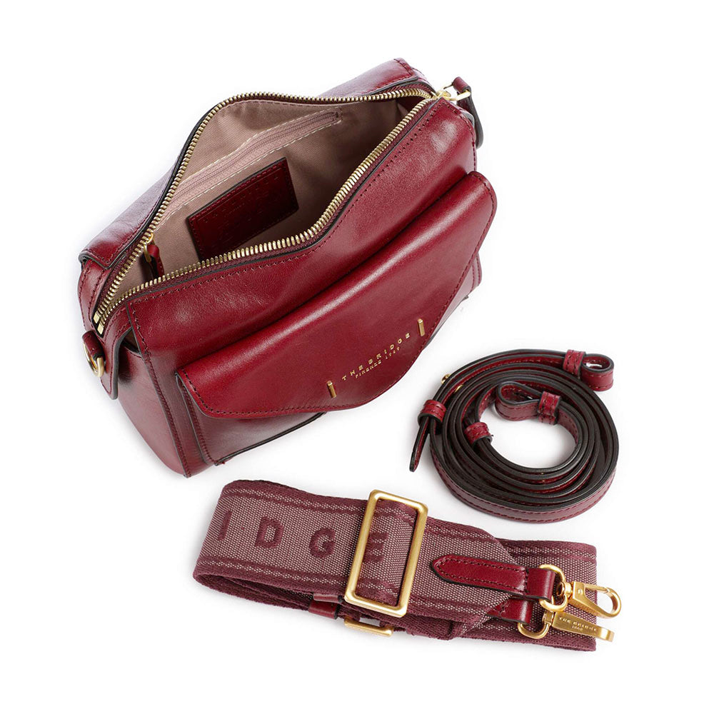 Borsa Donna a Tracolla THE BRIDGE linea Frida in Pelle Rosso Barolo