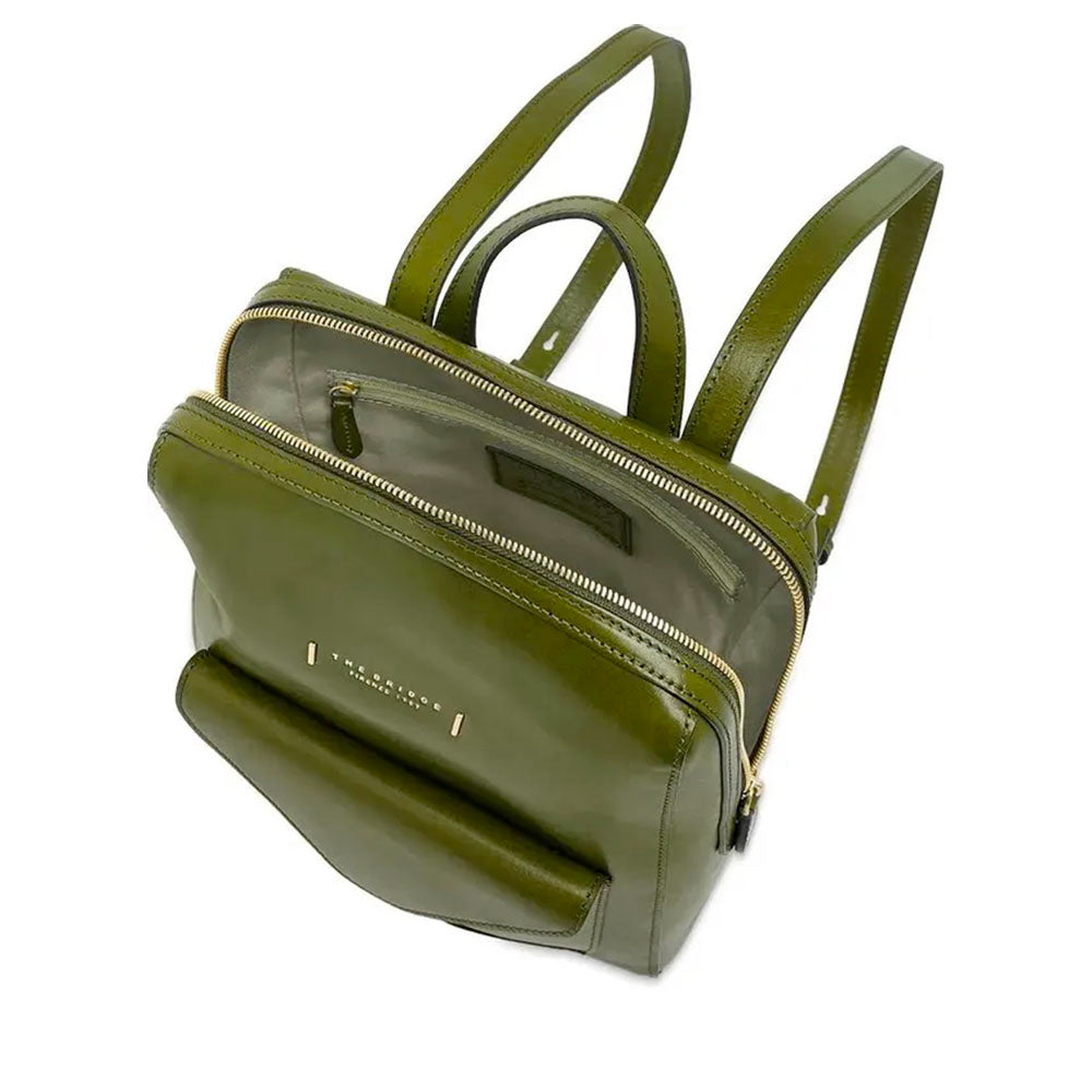 Zaino Donna THE BRIDGE linea Frida in Pelle Verde Maggiorana