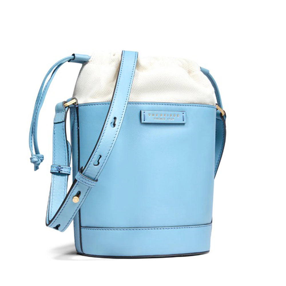 Borsa Donna a Secchiello THE BRIDGE linea Greta in Pelle Baby Blu