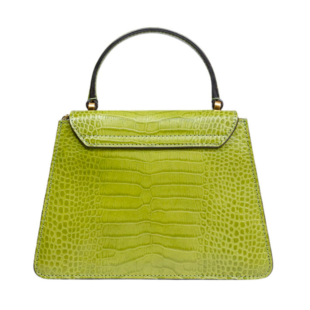 Borsa Donna a Mano THE BRIDGE linea Ginevra Wow in Pelle stampa Cocco Verde Pistacchio