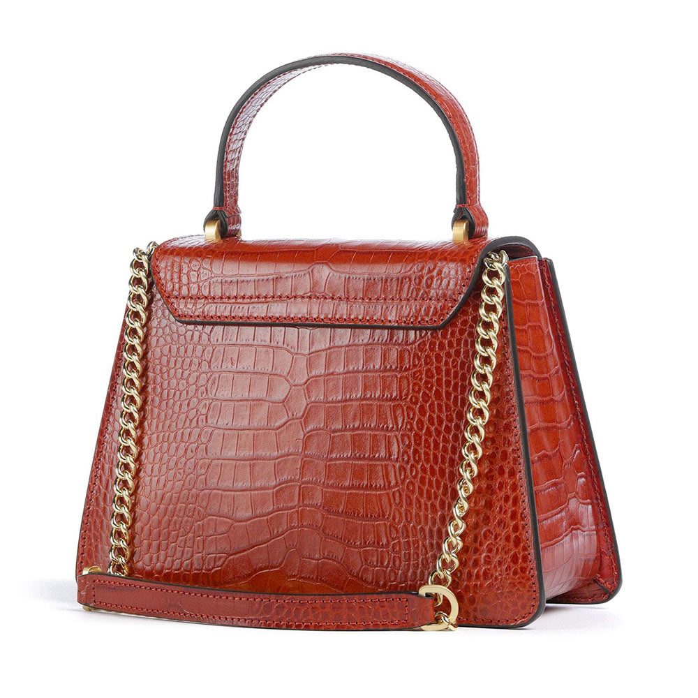 Borsa Donna a Mano THE BRIDGE linea Ginevra Wow in Pelle stampa Cocco Arancio Bruciato