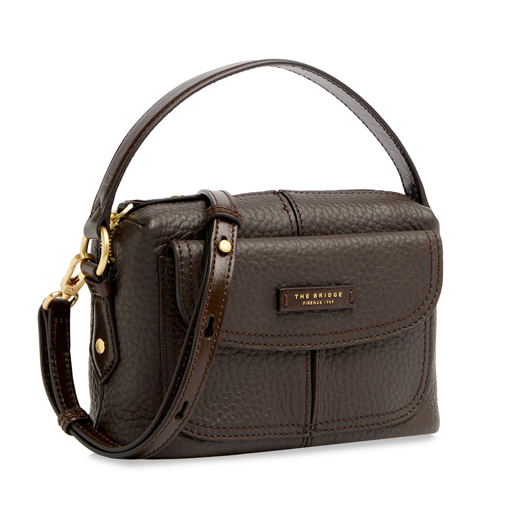 Borsa Donna a Tracolla THE BRIDGE linea Martina in Pelle color Moka