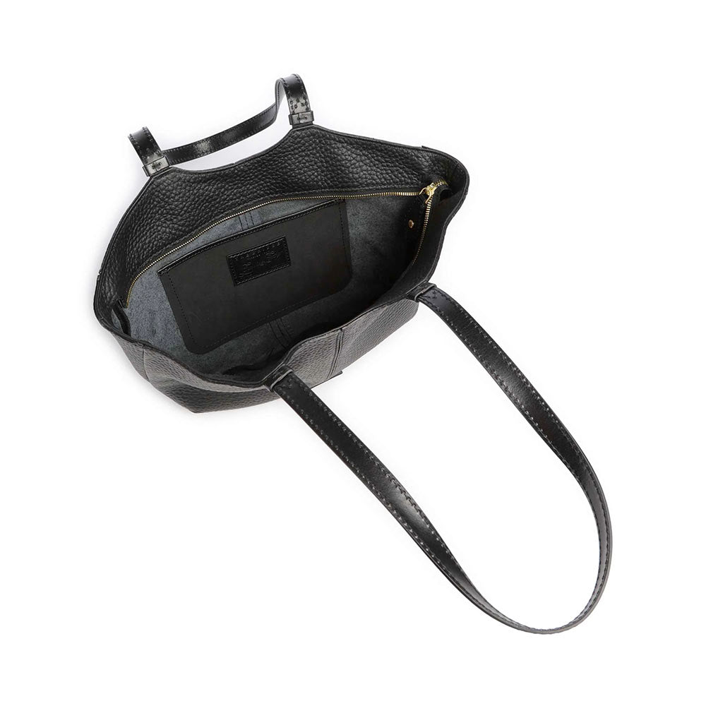 Women's Black Leather Tote Bag THE BRIDGE Martina