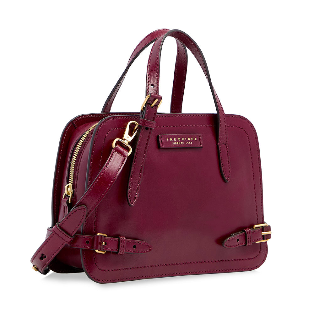 Borsa Donna a Mano THE BRIDGE linea Monica in Pelle Rosso Barolo