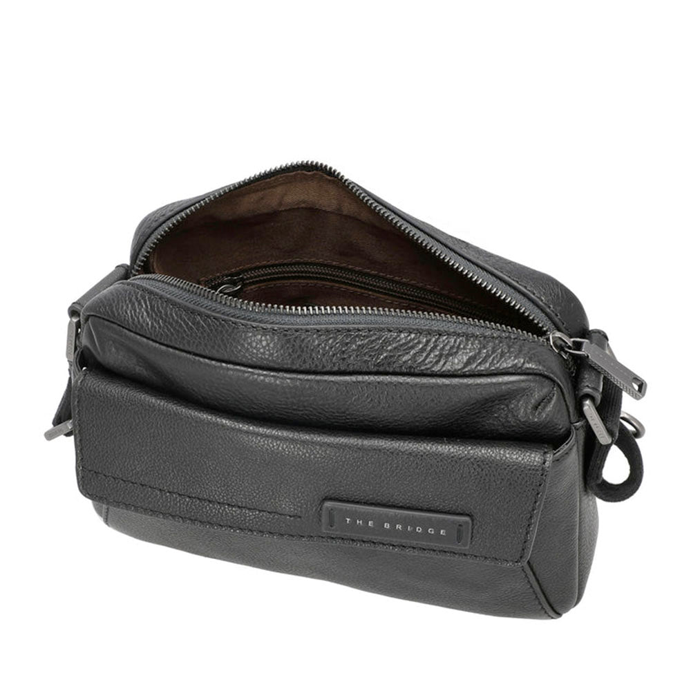 Borsello Uomo Orizzontale THE BRIDGE linea Ludovico in Pelle Nera
