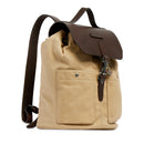 Zaino Uomo THE BRIDGE linea Igor in Tessuto Cerato Beige e Pelle Testa di Moro