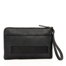 Pochette Unisex GIANNI CONTI in Pelle Martellata Nera