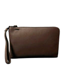 Pochette Unisex GIANNI CONTI in Pelle Martellata Marrone Scuro