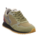 Sneakers Uomo W6YZ Jet-M. in Tessuto e Suede colore Militare Antracite e Bordeaux