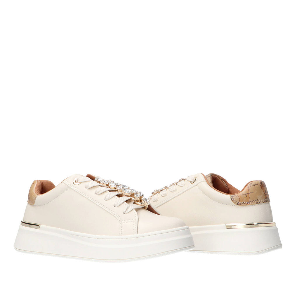 Sneakers Platform 1A Classe Alviero Martini Bianco Sporco con Dettaglio Gioiello 2270