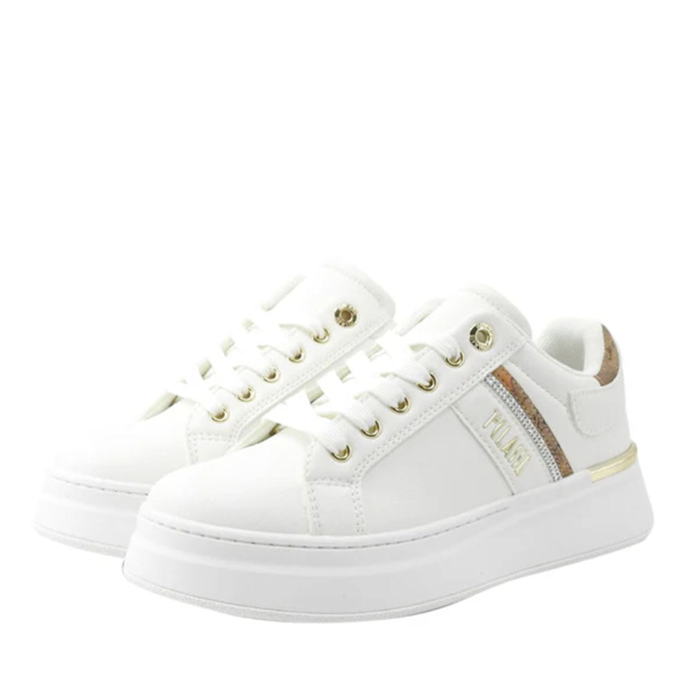 Sneakers Platform 1A Classe Alviero Martini Bianco e Geo Classic con Strass 2421