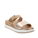 Ciabatte Platform Doppia Fascia 1A Classe Alviero Martini in Eco Nappa Platino e Geo Classic 2465