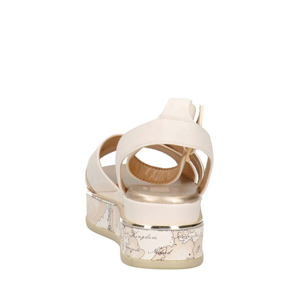 Sandali con Zeppa 1A Classe Alviero Martini in Eco Nappa Bianca 2476