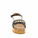 Sandali Platform 1A Classe Alviero Martini in Eco Nappa Nera con Suola Geo Classic 2479