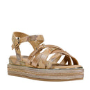 Sandali Platform 1A Classe Alviero Martini in Eco Nappa Oro Rosa e Geo Beige 2488