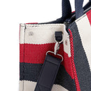 Großer Shopper LIU JO aus dunkelblauem gestreiftem Canvas