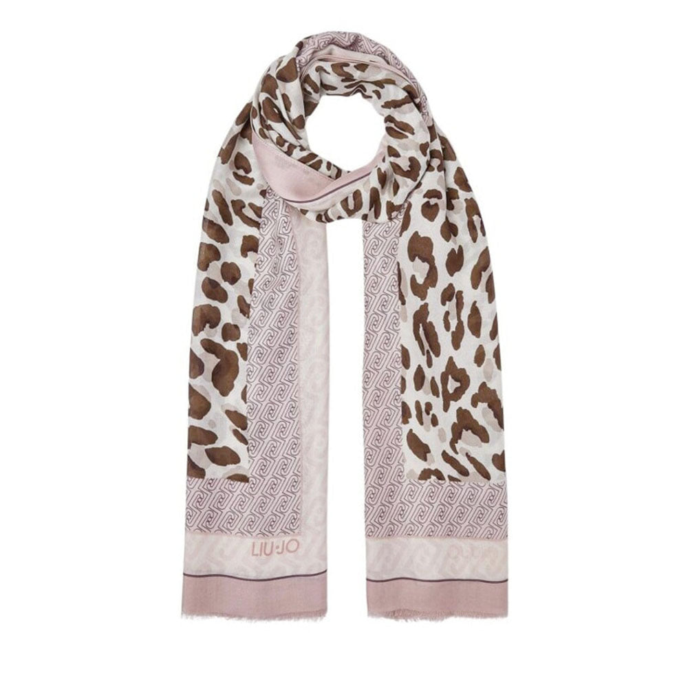 Stola Donna 90 x 180 cm LIU JO in Modal stampa Animalier Soft Peony
