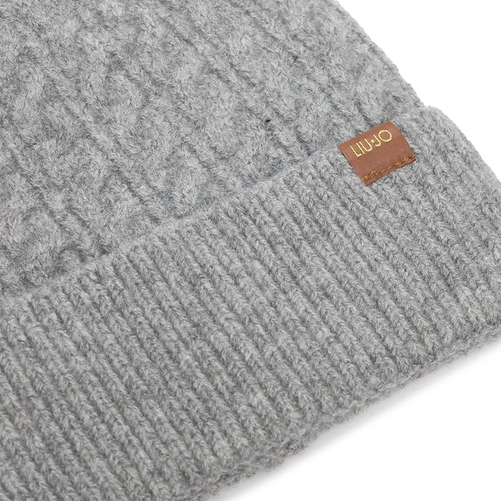 Coordinato Berretto e Sciarpa LIU JO in Maglia Misto Lana Grigio