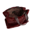 Tote Bag Donna LIU JO in Fake Fur color Melanzana con Logo