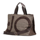 Tote Bag Donna LIU JO in Tessuto Check Testa di Moro con Maxi Logo