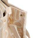 Tote Bag Donna LIU JO in Tessuto Jacquard Beige con Logo All Over