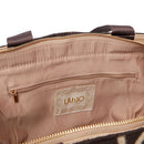 Tote Bag Donna LIU JO in Tessuto Jacquard Testa di Moro con Logo All Over