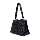 Tote Bag Donna LIU JO in Tessuto Jacquard Nero con Logo All Over