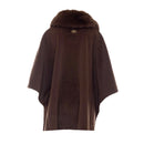 Cappa Donna LIU JO in Montone Sintetico Testa di Moro con Collo in Fake Fur