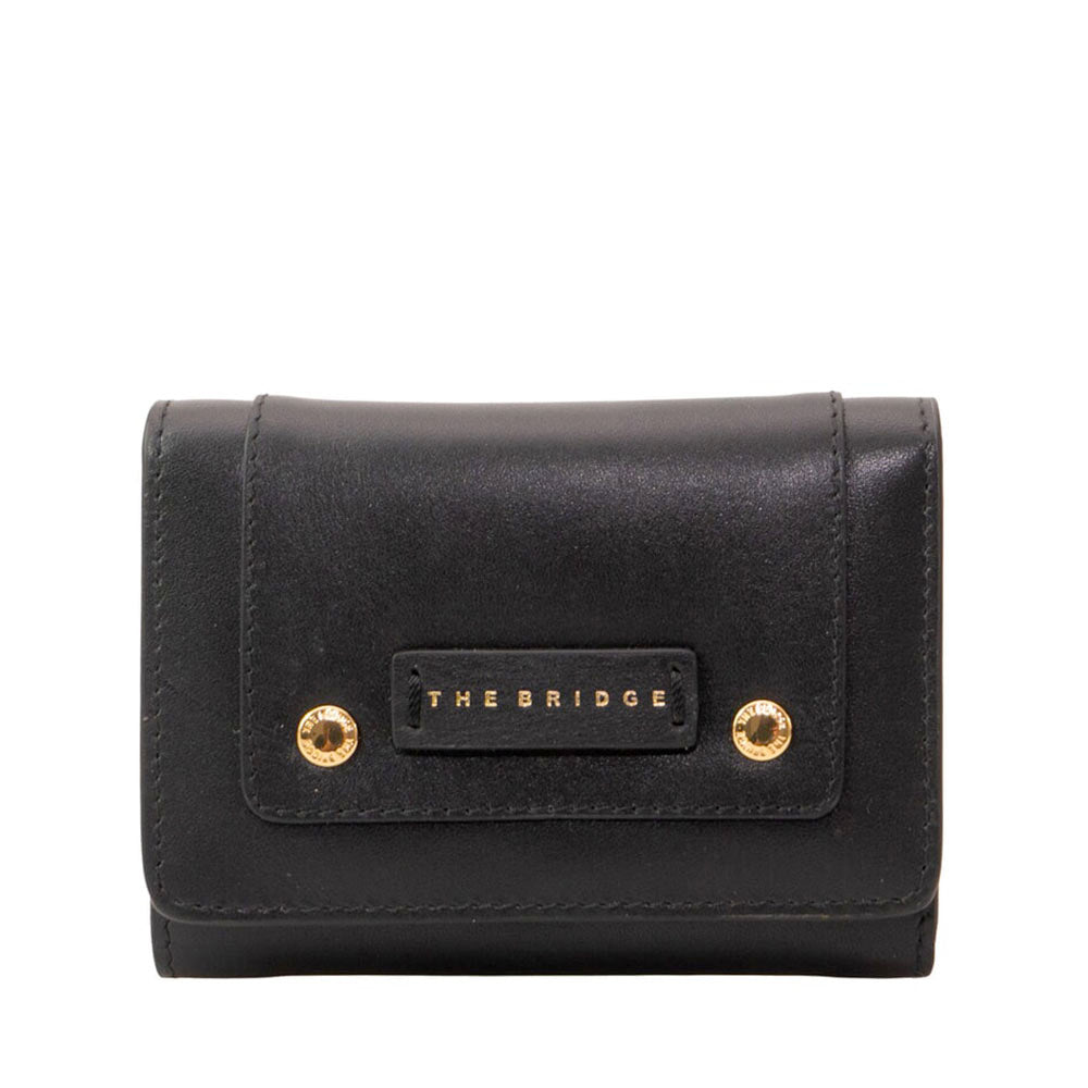 Portafoglio Donna Medio con Bottone THE BRIDGE linea Cecilia in Pelle Nera