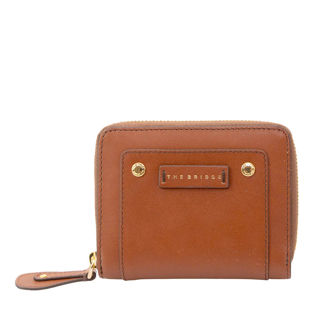 Portafoglio Donna Piccolo Zip Around THE BRIDGE linea Cecilia in Pelle Marrone