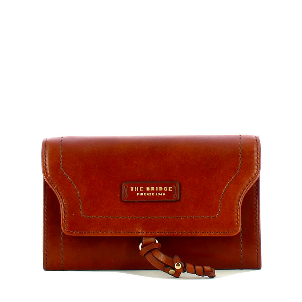 Portafoglio Donna Medio con Bottone THE BRIDGE linea Elba in Pelle Marrone