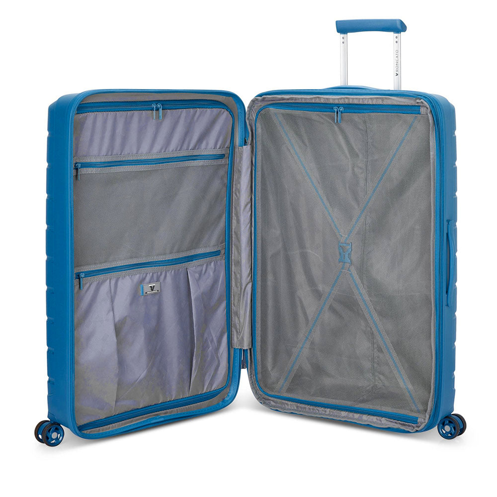 Trolley Rigido Grande Espandibile 4 Ruote RONCATO Linea B-Flying Blu Denim