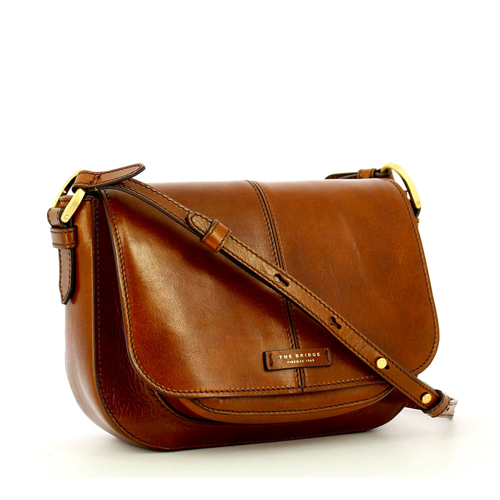 Borsa Donna a Tracolla THE BRIDGE linea Faentina in Pelle Marrone