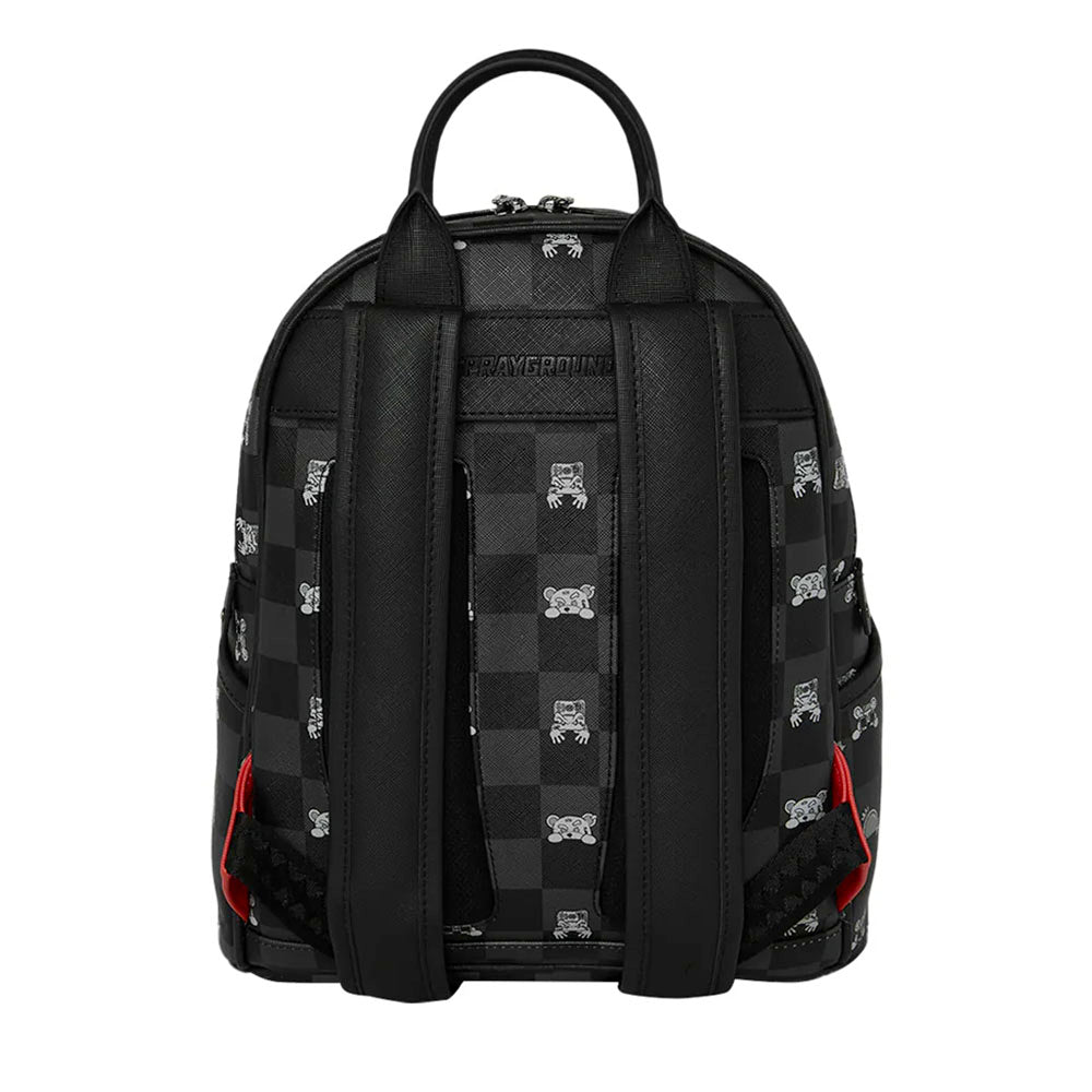 Zaino Small SPRAYGROUND stampa Gray Peeking Character Check Savage