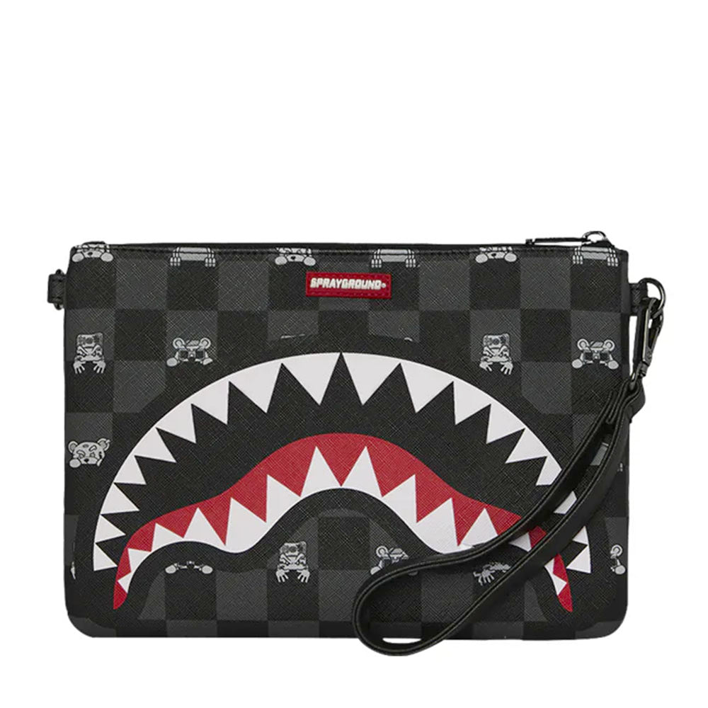 Pochette con Tracolla SPRAYGROUND stampa Gray Peeking Character Check
